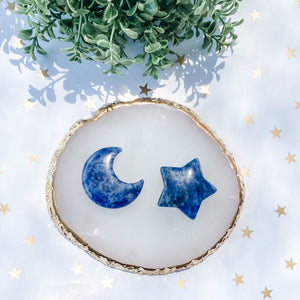 s1465 sodalite moon and star shaped crystal carving set australia.sodalite moon shaped crystal sodalite star shaped crystal australia.gemrox sydney 1