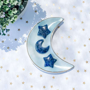 s1465 sodalite moon and star shaped crystal carving set australia.sodalite moon shaped crystal sodalite star shaped crystal australia.gemrox sydney 1