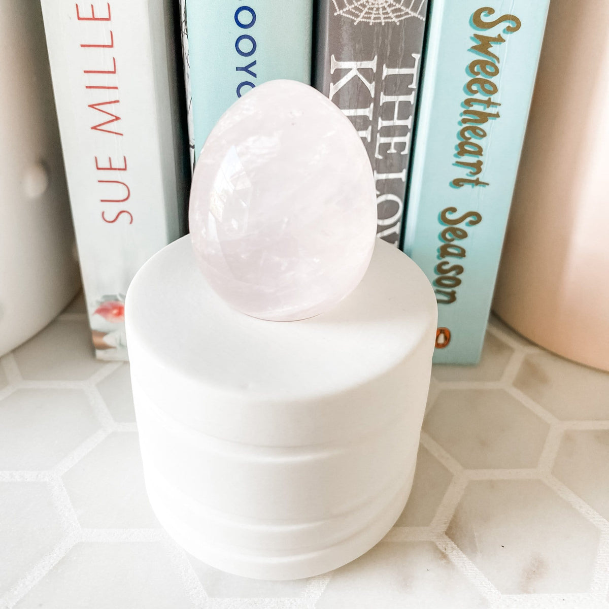 rose quartz crystal egg shaped polished stone australia