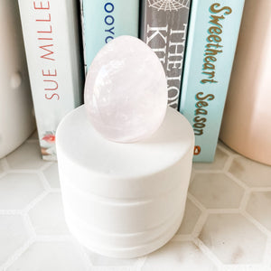 rose quartz crystal egg shaped polished stone australia