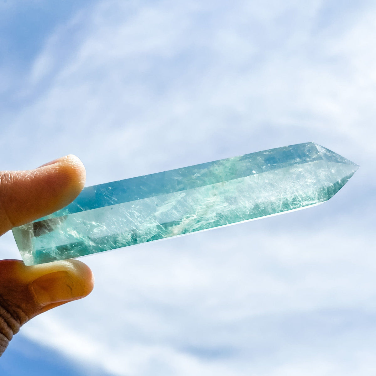 #1 Green Fluorite Generator Tower-9cm