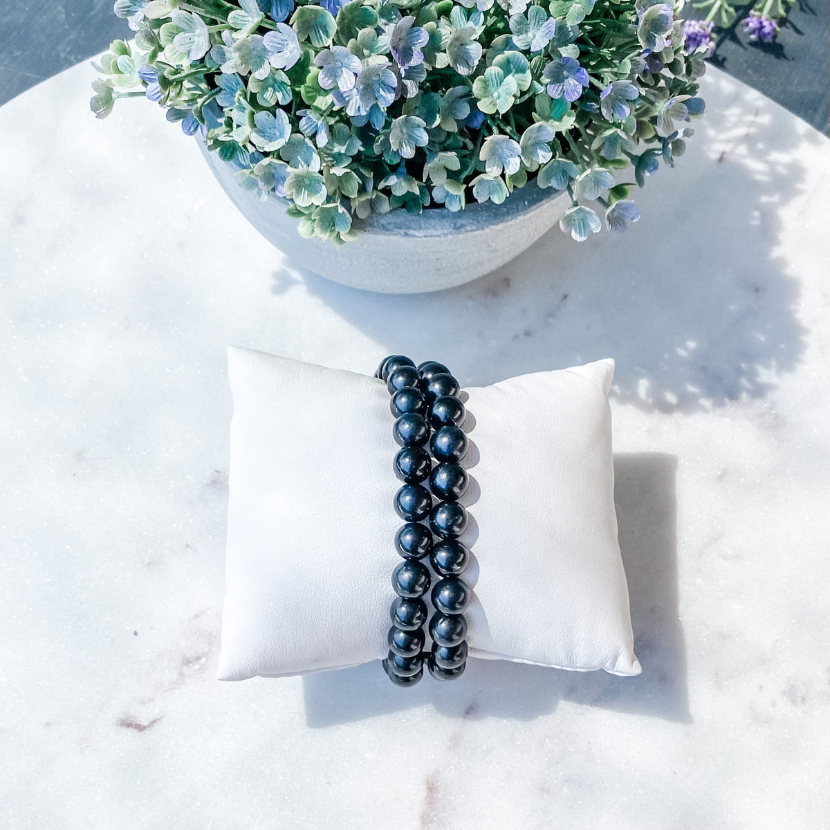 s1517 shungite crystal stone stretch 8mm beaded bracelet australia. shungite emf protection bracelet australia.gemrox sydney 1