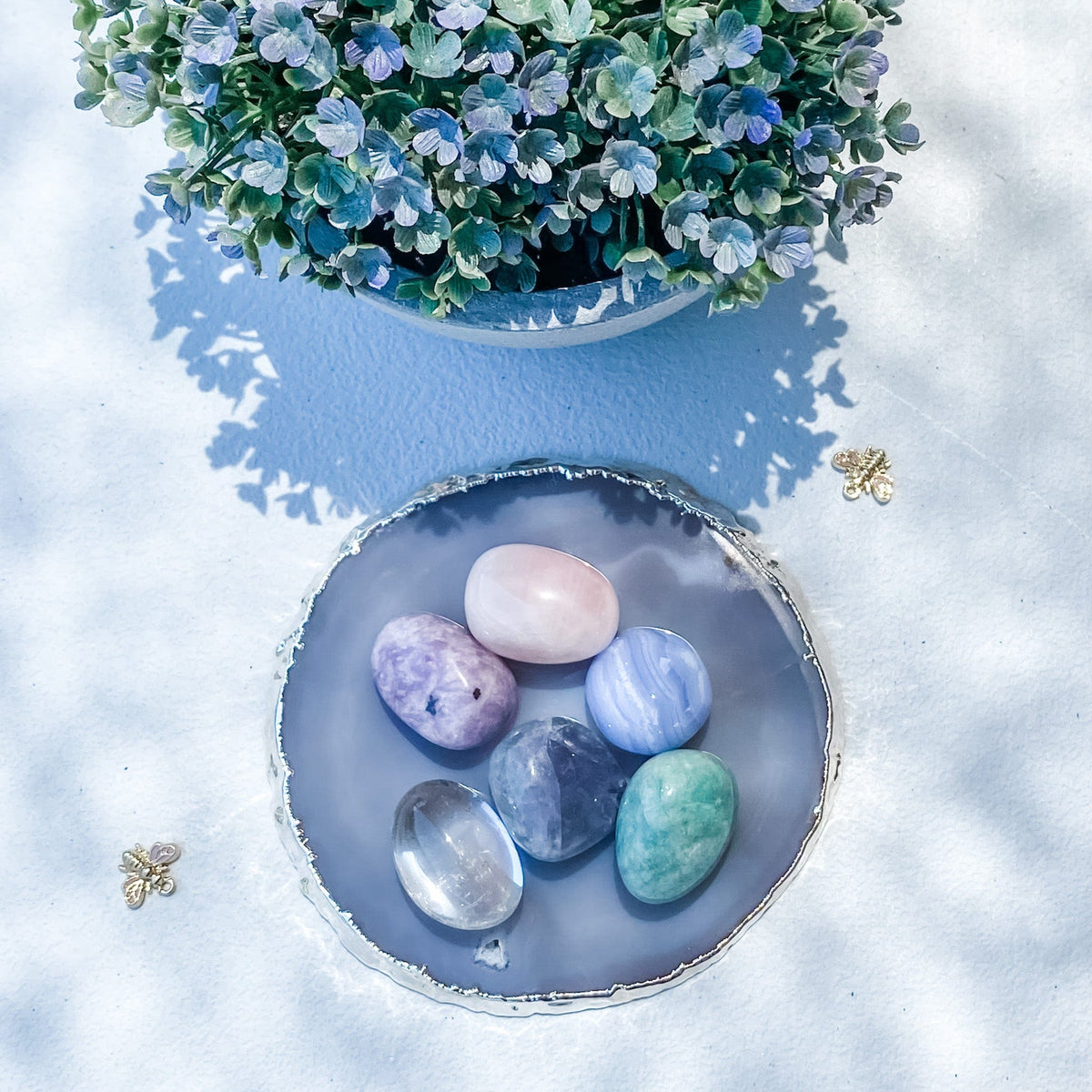 Agate Coaster Slice Silver Edging