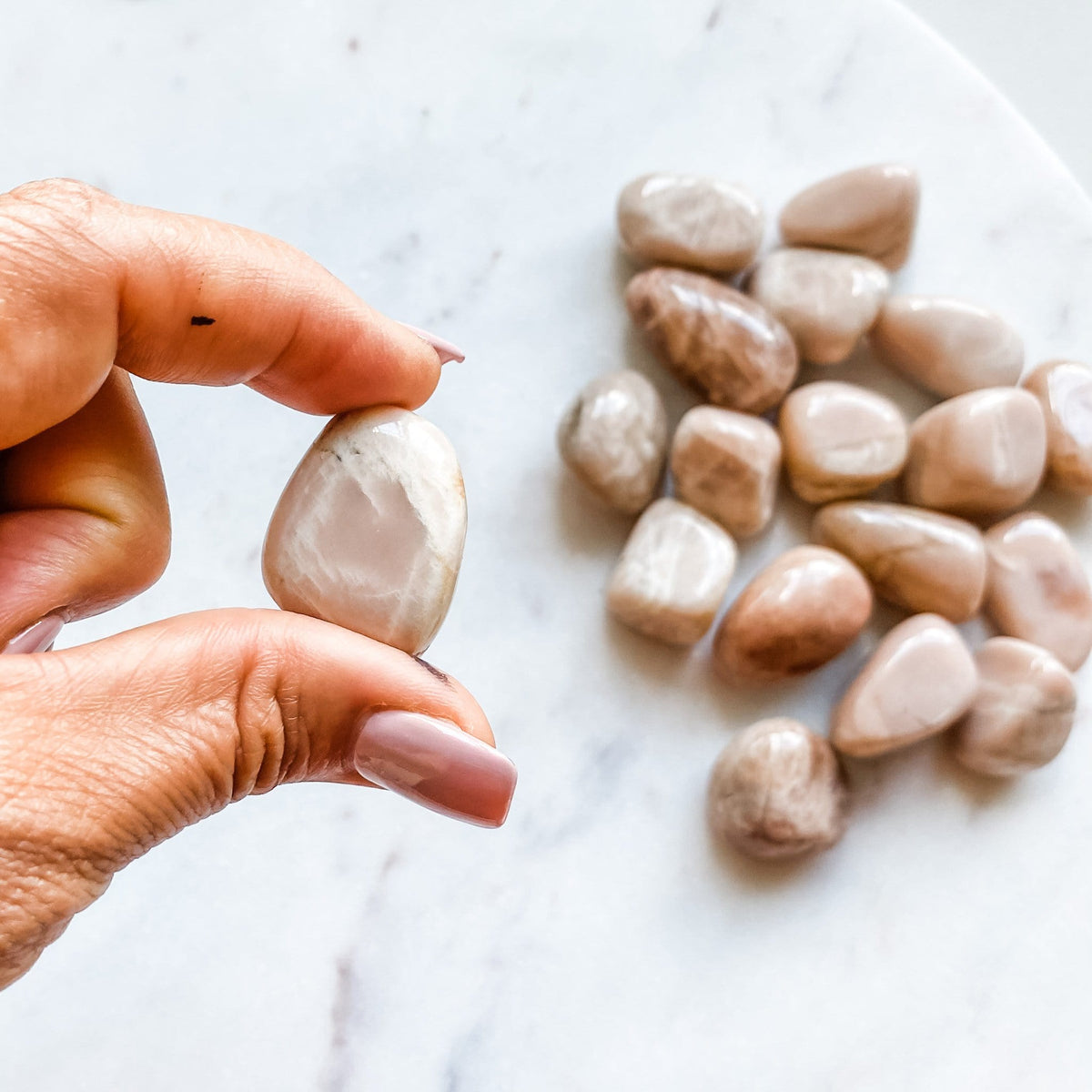peach moonstone crystal tumbled stone healing stone australia