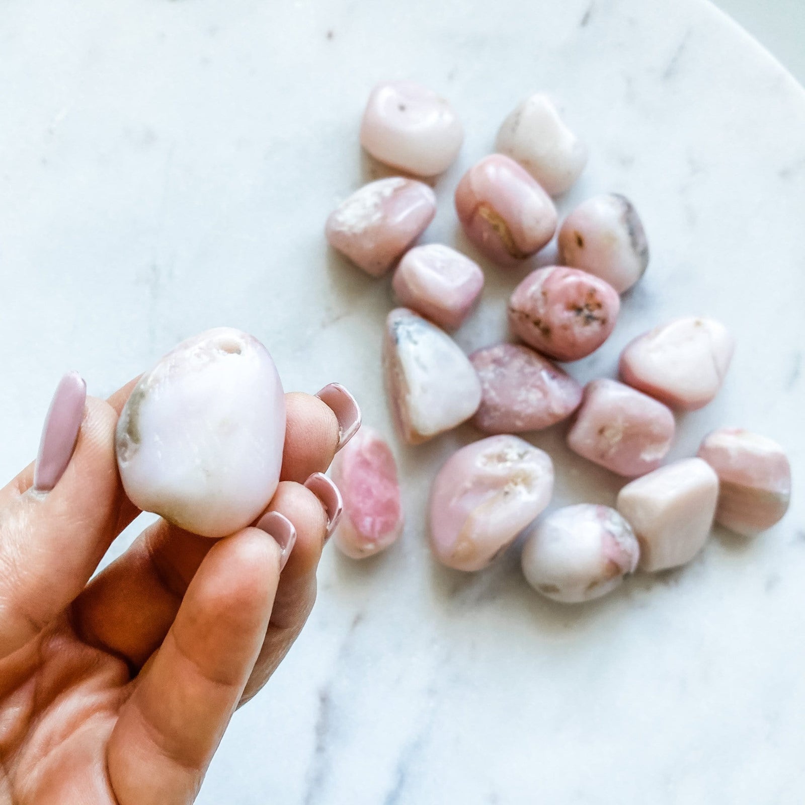 pink opal crystal tumbled stone healing chakra australia