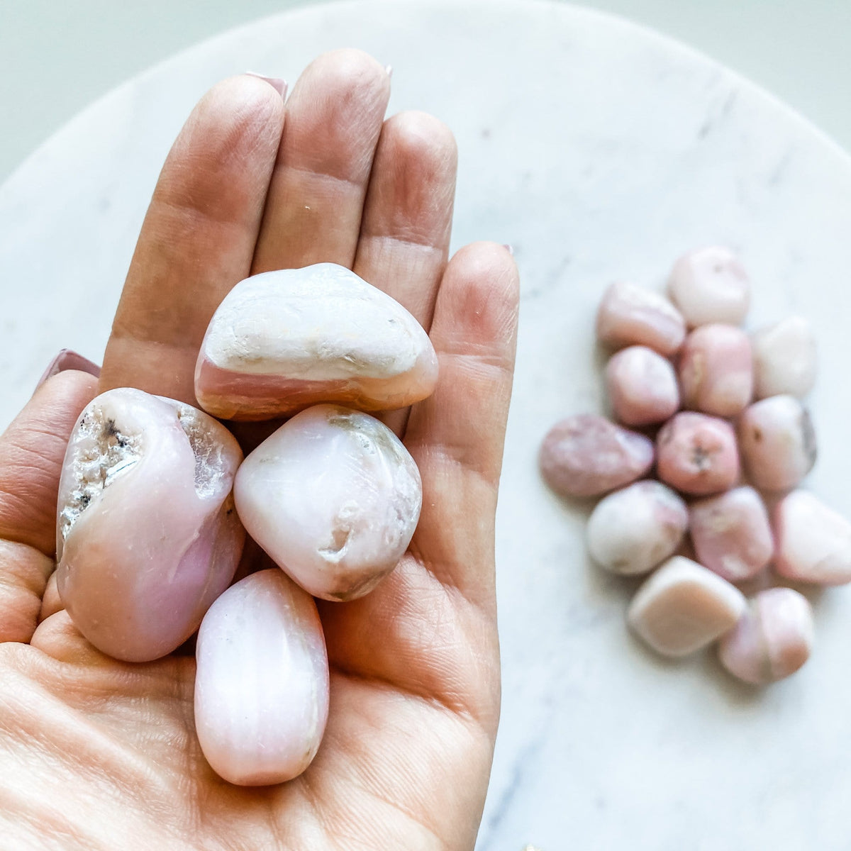 pink opal crystal tumbled stone healing chakra australia