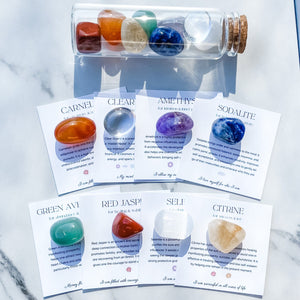 7 Chakra Stones + Selenite in Test Tube