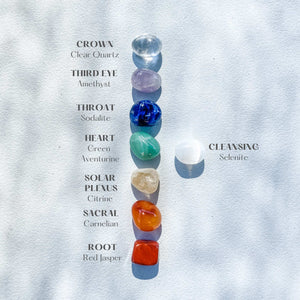 7 Chakra Stones + Selenite in Test Tube