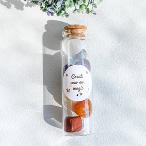 7 Chakra Stones + Selenite in Test Tube