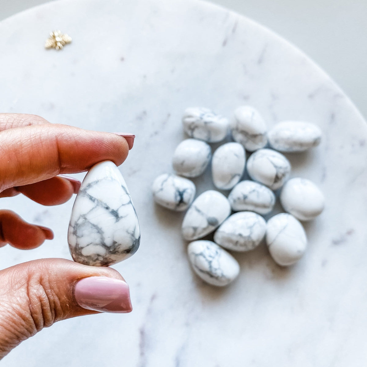 white howlite crystal tumbled healing stone australia