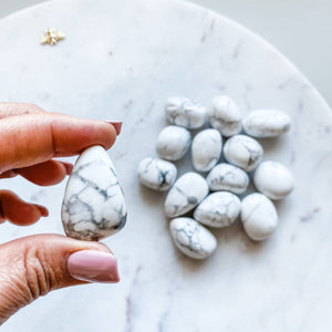 white howlite crystal tumbled healing stone australia