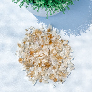 s1609 mini citrine crystal tumbled stones large chips bulk 50 gram pack australia. gemrox sydney 1