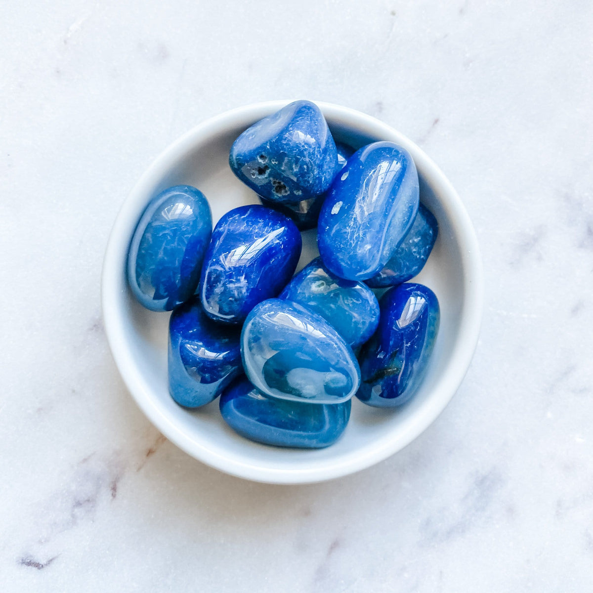 blue agate tumbled stone