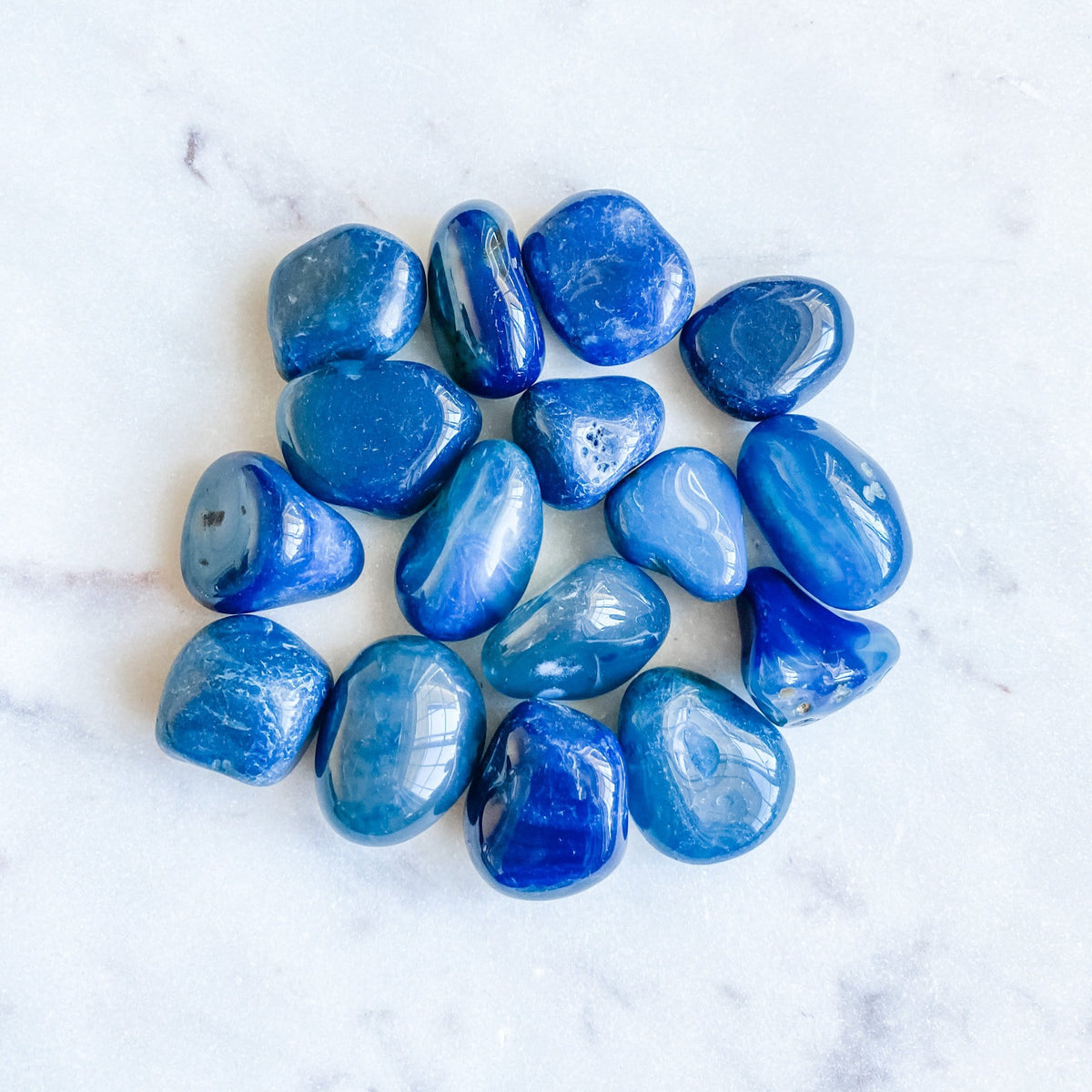 blue agate tumbled stone