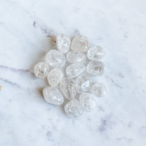clear quartz crackled crystal tumbled stone australia