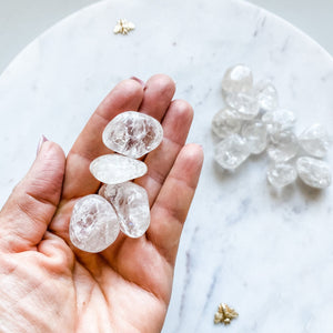 clear quartz crackled crystal tumbled stone australia