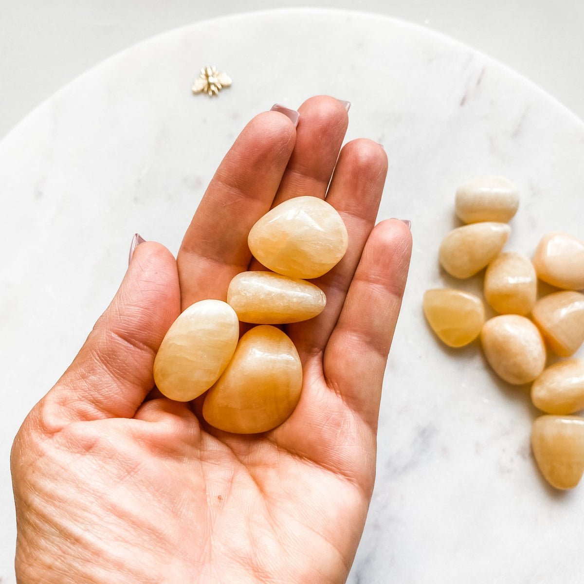 orange calcite crystal healing tumbled stone australia