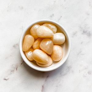 orange calcite crystal healing tumbled stone australia