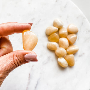 orange calcite crystal healing tumbled stone australia