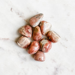 rhodochrosite crystal healing tumbled stone australia