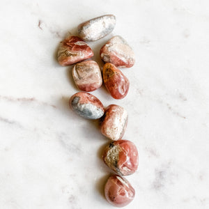 rhodochrosite crystal healing tumbled stone australia