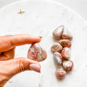 rhodochrosite crystal healing tumbled stone australia