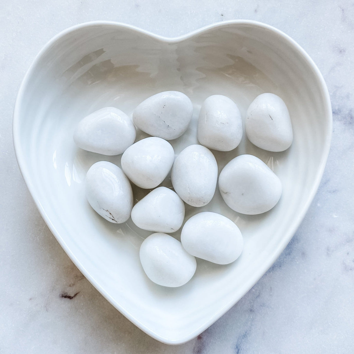 white agate tumbled stone