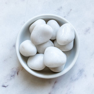 white agate tumbled stone