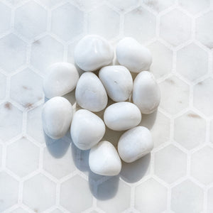 white agate tumbled stone