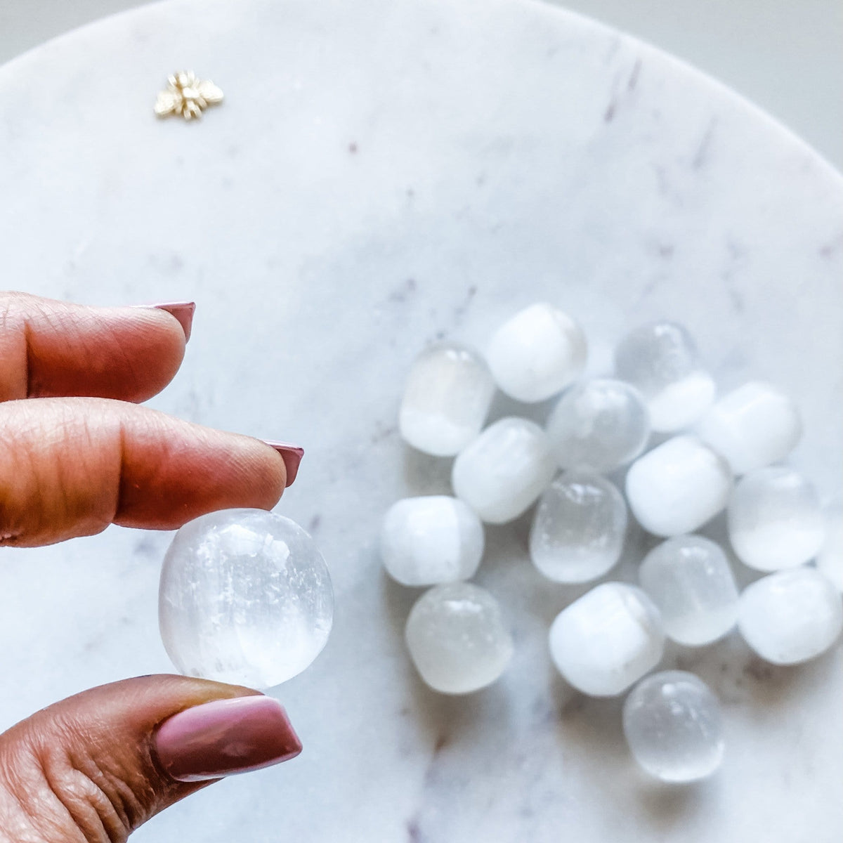 selenite crystal tumbled stone australia
