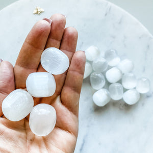 selenite crystal tumbled stone australia