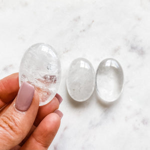 clear quartz crystal healing palmstone australia