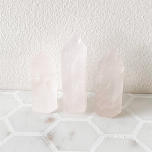 rose quartz crystal tower generator wand healing chakra love stone australia
