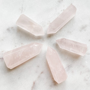 rose quartz crystal tower generator wand healing chakra love stone australia