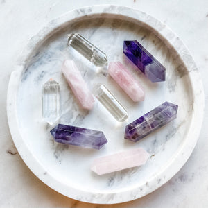 rose quartz crystal double terminated crystal wand point australia