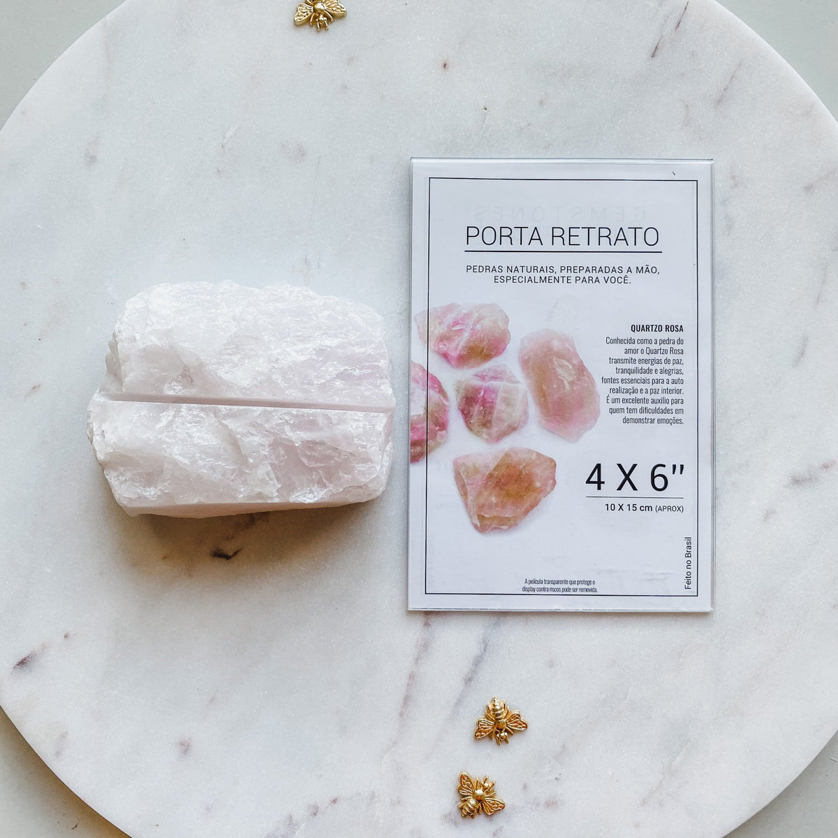 rose quartz crystal stone pink photo stand holder home decor australia