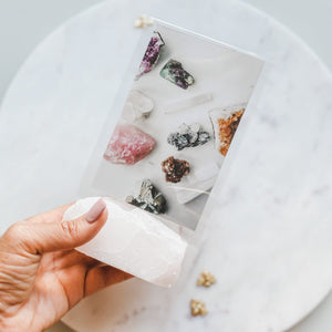 rose quartz crystal stone pink photo stand holder home decor australia