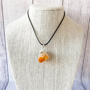 citrine crystal natural raw rough stone pendant Australia silver