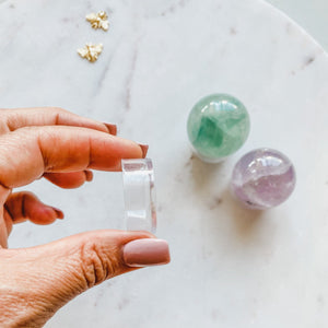 plastic crystal sphere ball egg display stand holder