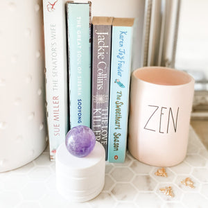 Amethyst crystal sphere