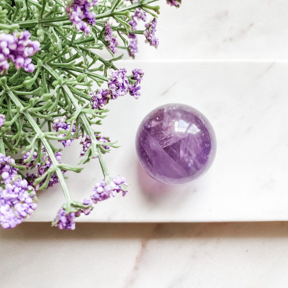 Amethyst crystal sphere