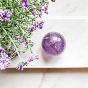 Amethyst crystal sphere