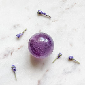 Amethyst crystal sphere