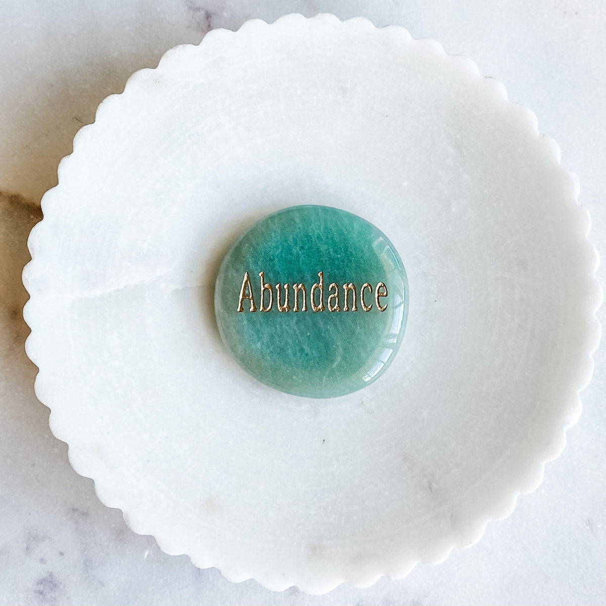 green aventurine crystal engraved insprirational palmstone australia