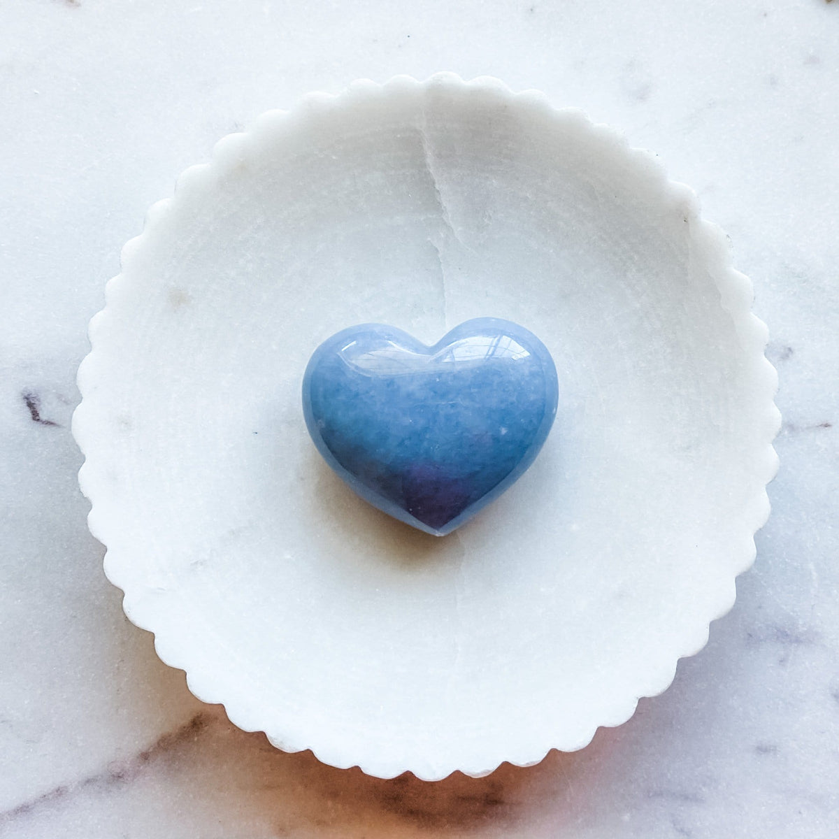 angelite crystal healing heart