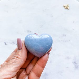 angelite crystal healing heart