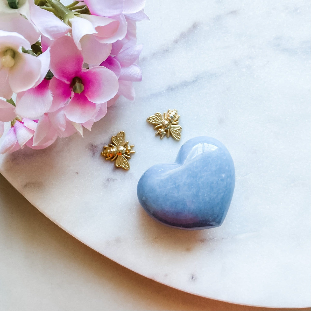 angelite crystal healing heart