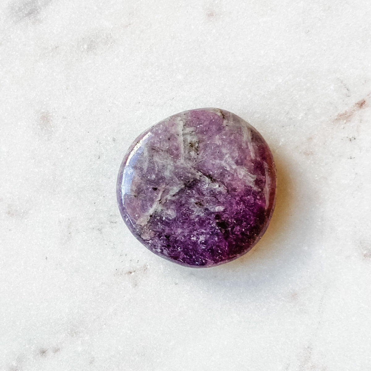 lepidolite crystal palmstone meditation worry stone australia
