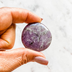 lepidolite crystal palmstone meditation worry stone australia