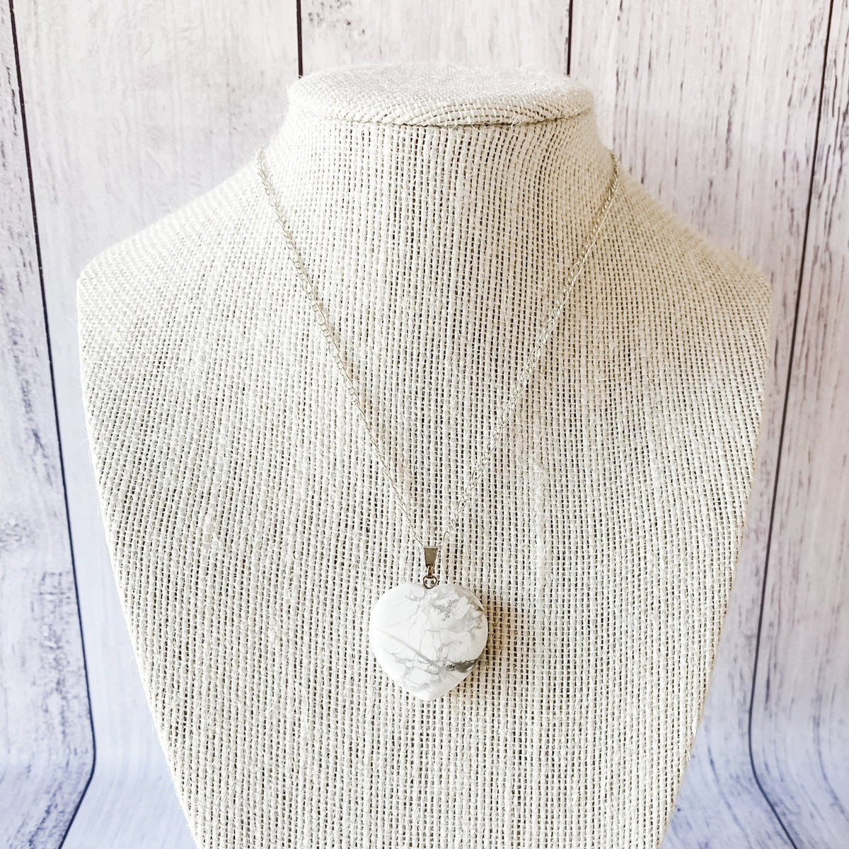 white howlite crystal stone healing pendant choker necklace australia